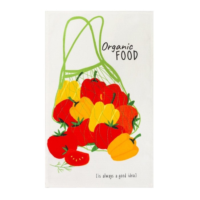 Набор кухонных полотенец Доляна Love vegan, 35х60см-4шт, 100% хлопок