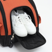 Сумка дорожная на колёсах, отдел на молнии, отдел для обуви, 3 наружных кармана, цвет чёрный/оранжевый Сумка дорожная на колёсах, отдел на молнии, отдел для обуви, 3 наружных кармана, цвет чёрный/оранжевый