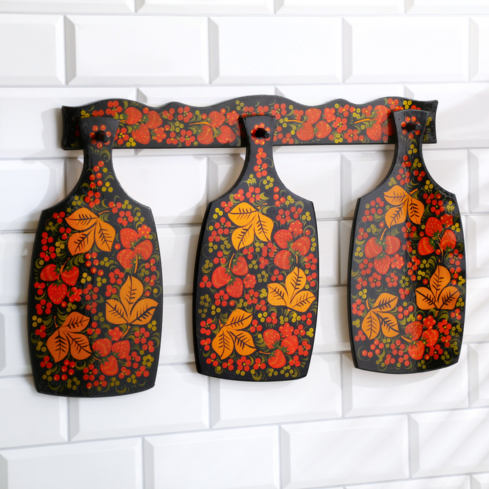 Набор Доски 3 шт и держатель 48&times;33&times;1 см хохлома