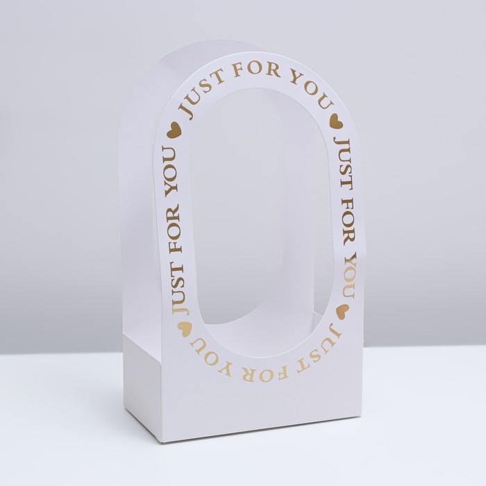 Коробка-переноска для цветов &laquo;Для тебя&raquo; 22 &times; 12 &times; 38 см, белая