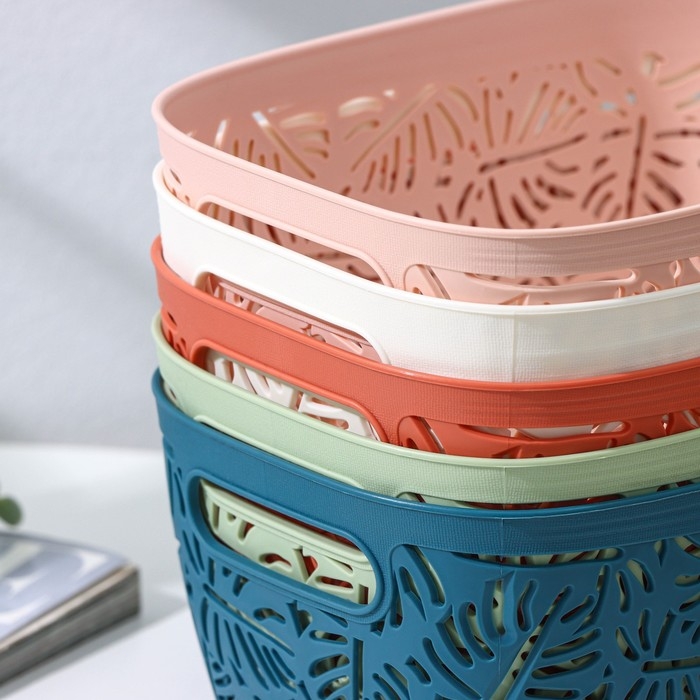 Корзина для хранения &laquo;Лист&raquo;, пластик, 23,5&times;17&times;11 см, цвет МИКС