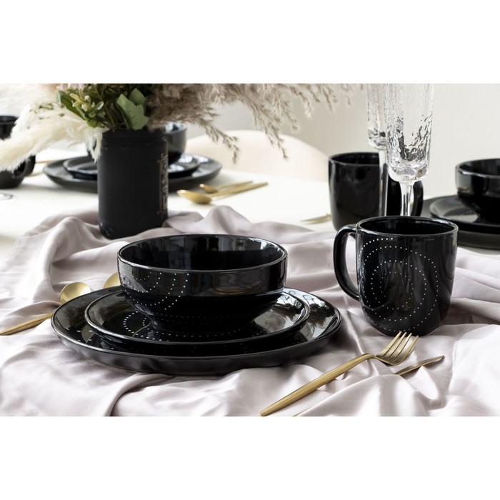 Кружка керамическая «Орнамент», 450 мл, цвет чёрный Кружка керамическая «Орнамент», 450 мл, цвет чёрный