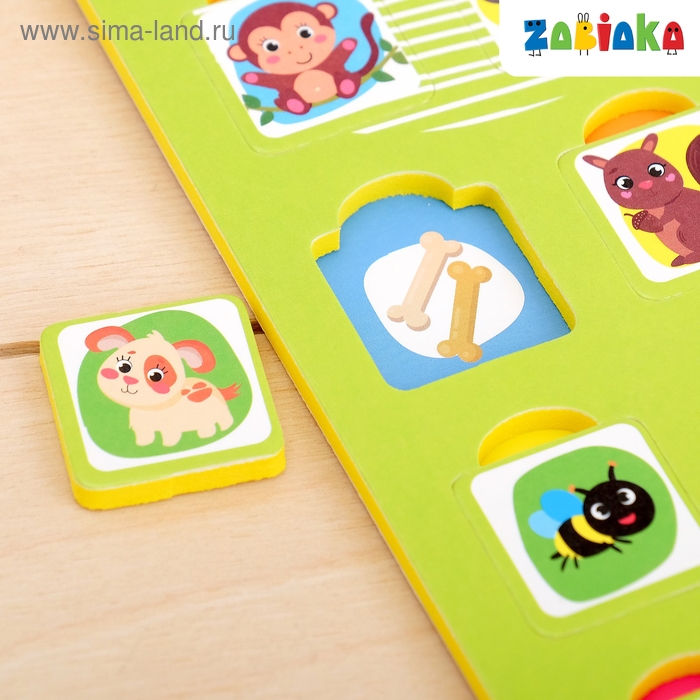 Рамка-вкладыш &laquo;Кто что ест?&raquo;, по методике Монтессори