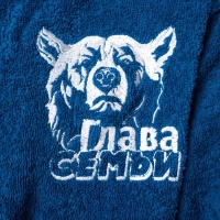 Халат махровый мужской &laquo;Глава семьи&raquo;, размер 56-58, цвет синий