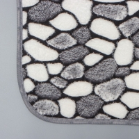 Набор ковриков для ванной и туалета Доляна &laquo;Галька&raquo;, 2 шт, 40&times;49 см, 50&times;80 см