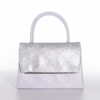 Сумка-клатч на магните, цвет серебряный