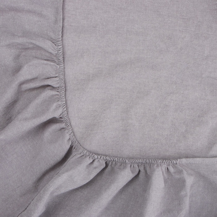 Простыня на резинке SL Home Простыня на резинке SL Home "Деним" 140*200+30 см, цв.серый, 100% жатый хлопок