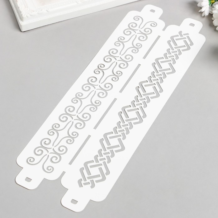 Трафарет бордюрный пластиковый Трафарет бордюрный пластиковый "Узор" пластик, 11х32 см