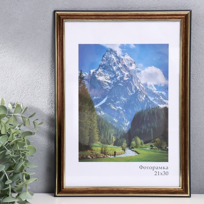 Фоторамка пластик Фоторамка пластик "Офис 2" 21х30 см, бронза