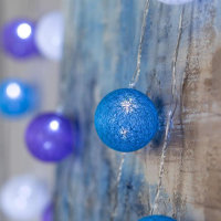 Гирлянда &laquo;Нить&raquo; 5 м с насадками &laquo;Клубки черничные&raquo;, IP20, прозрачная нить, 20 LED, свечение белое, 220 В