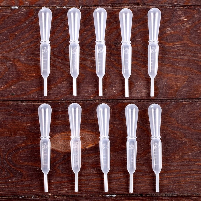 Пипетка для опытов и творчества 3 мл, набор 10 шт., размер 1 шт. — 1,3 × 8,6 см Пипетка для опытов и творчества 3 мл, набор 10 шт., размер 1 шт. — 1,3 × 8,6 см