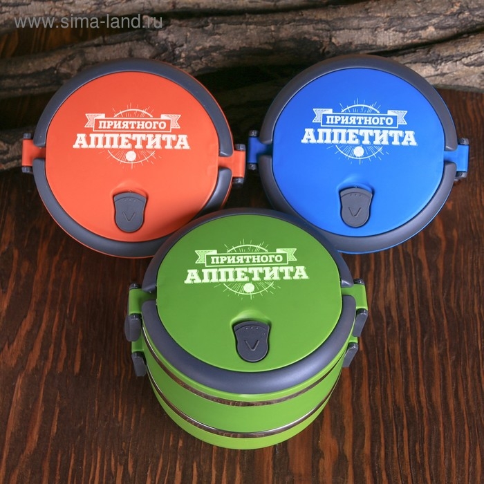 Ланч - бокс &laquo;Приятного аппетита&raquo;, 2 отделения по 500 мл, 13х17 см, МИКС