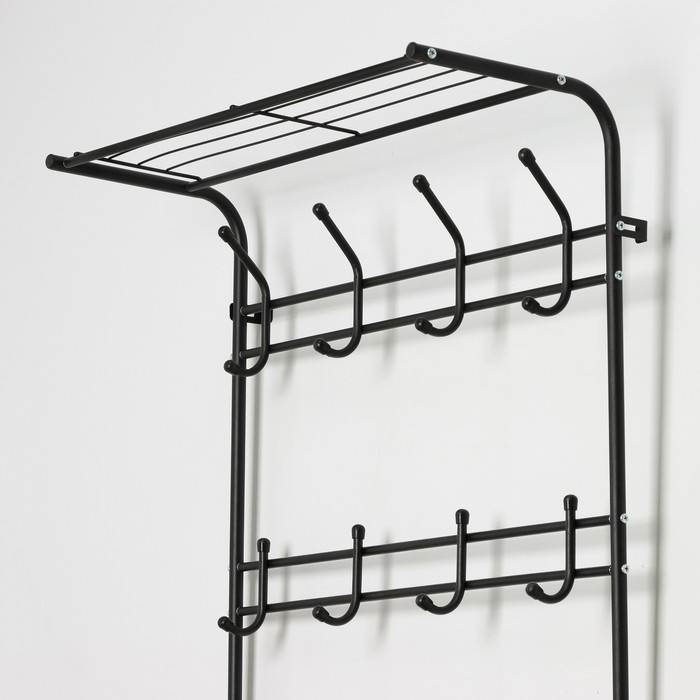 Стеллаж в прихожую &laquo;Константа&raquo;, 69&times;26&times;183 см, цвет чёрный