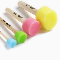 Кисть для рисования спонж набор 4 штуки, цветные &laquo;Коты-художники&raquo;