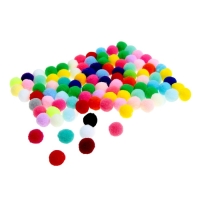 Набор текстильных деталей для декора «Бомбошки» 100 шт. набор, размер 1 шт. 1,2 см, цвет МИКС Набор текстильных деталей для декора «Бомбошки» 100 шт. набор, размер 1 шт. 1,2 см, цвет МИКС