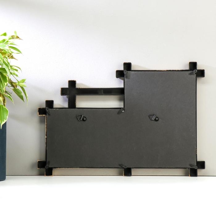 Фоторамка пластик на 2 фото 10х15 см Фоторамка пластик на 2 фото 10х15 см "Прямые линии" золото 32,5х22,5х2 см