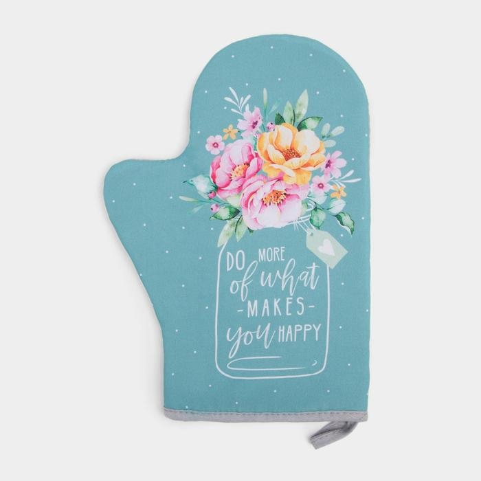 Набор кухонный &laquo;Цветочное настроение&raquo; варежка-прихватка 20х28см, прихватка 17х17см, 35% х/л,65%