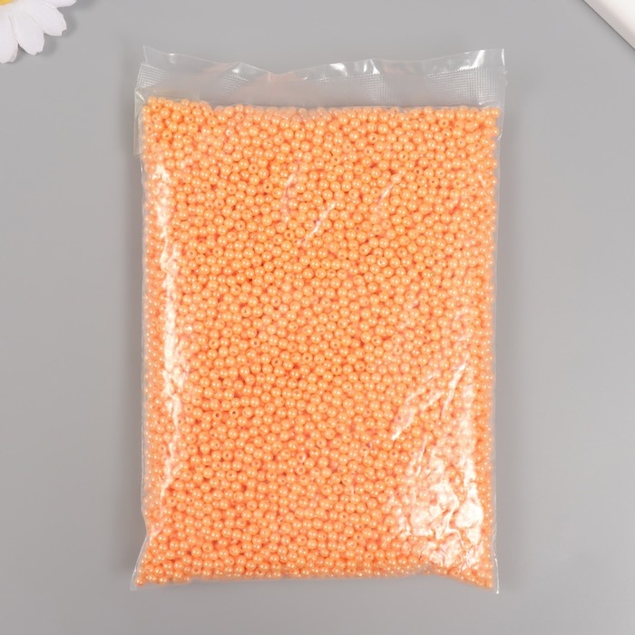 Набор бусин "Жемчуг" d 4 мм, 250 гр, коралловый