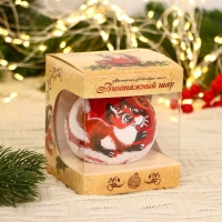 Ёлочный шар d-8 см "Лиса и колобок"