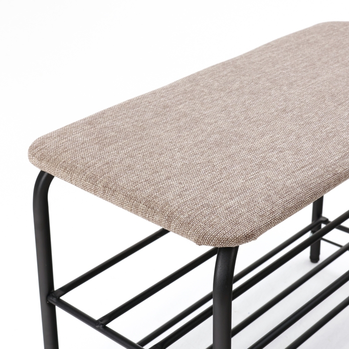 Подставка для обуви LAKSI , 640x310x460, черный матовый/лен натурель