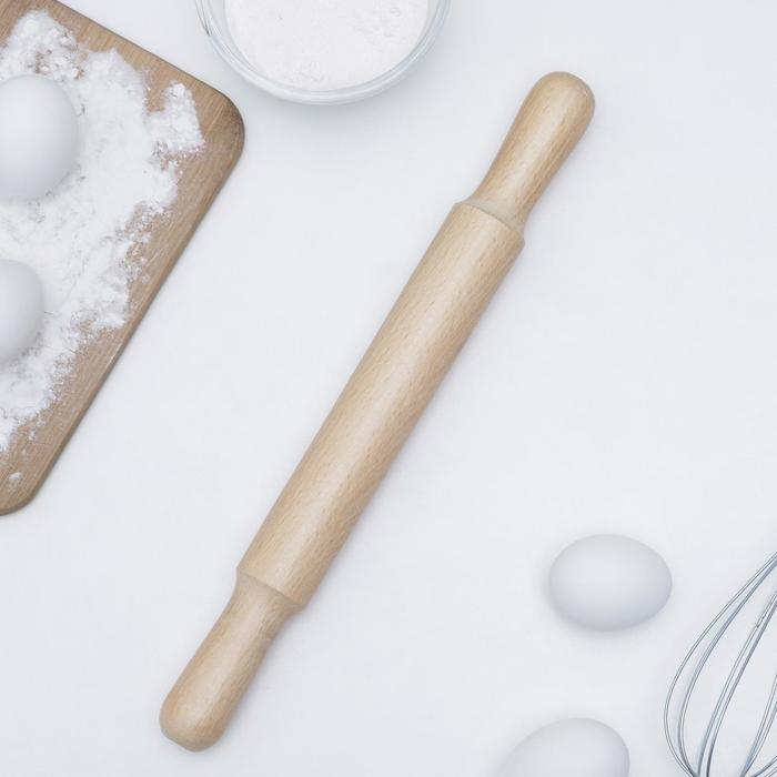 Скалка с ручками, 36&times;4 см, рабочая часть 19,5 см, бук