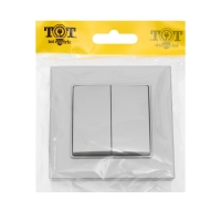 Выключатель проходной TOT Matte Glass, 10 А, 2 кл., скрытый, стекло, серебристый Выключатель проходной TOT Matte Glass, 10 А, 2 кл., скрытый, стекло, серебристый