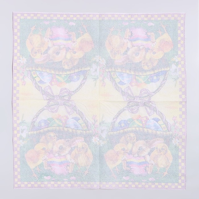 Салфетки бумажные «Пасхальная корзина» 33х33 см, набор 20 шт Салфетки бумажные «Пасхальная корзина» 33х33 см, набор 20 шт