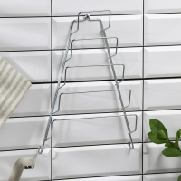 Подвеска для крышек треугольная 5 ярусов, верх 8 см, низ 23 см, высота 35 см, цвет хром Подвеска для крышек треугольная 5 ярусов, верх 8 см, низ 23 см, высота 35 см, цвет хром