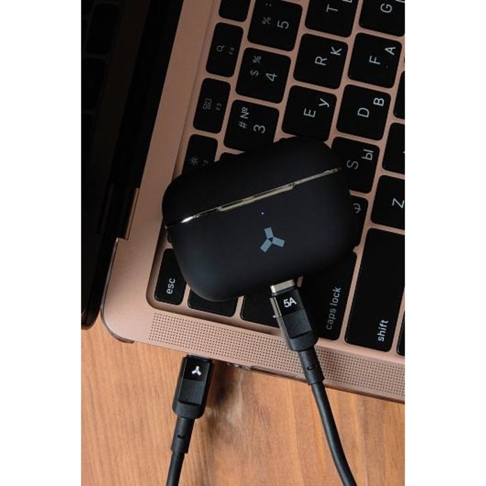 Кабель Accesstyle CC50-T100, Type-C - Type-C, 5А, 1м, быстрая зарядка, черный