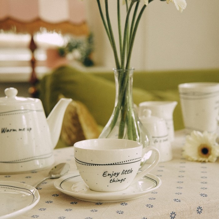 Набор чайный фарфоровый SL Home «Милый дом», 4 предмета: 2 чашки 275 мл, 2 блюдца d=15,5 см, цвет белый Набор чайный фарфоровый SL Home «Милый дом», 4 предмета: 2 чашки 275 мл, 2 блюдца d=15,5 см, цвет белый