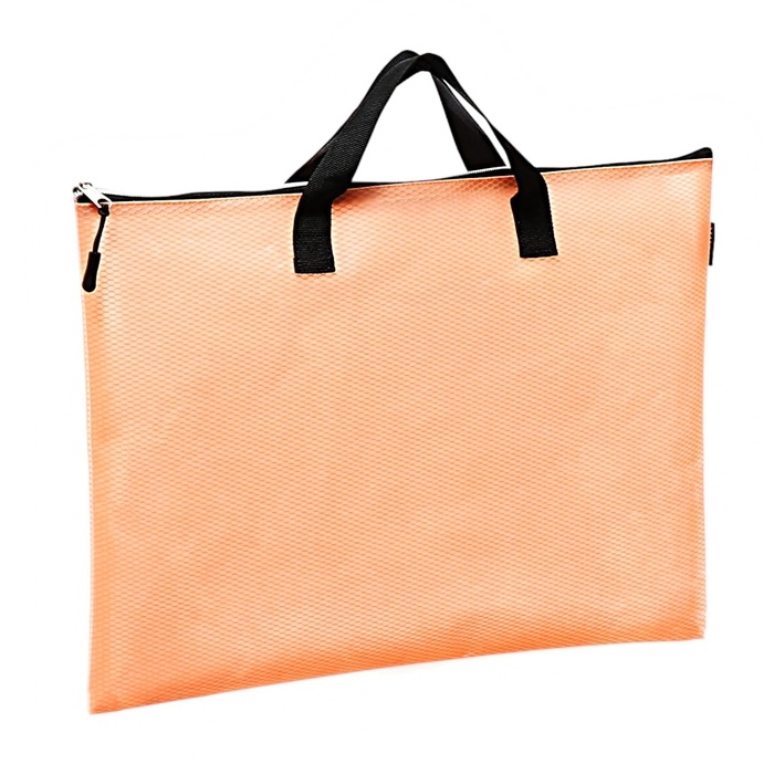 Папка для чертежей и рисунков A3, 420 х 330 х 20 мм, ПВХ, молния сверху, deVENTE Armour, оранжевая