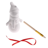 Новый год! Ёлочное украшение под раскраску &laquo;Снеговик&raquo; с подвесом, кисть