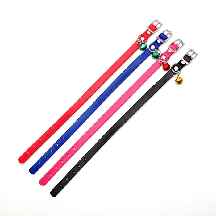 Ошейник матовый с бубенчиком, 30 х 1 см, микс цветов Ошейник матовый с бубенчиком, 30 х 1 см, микс цветов