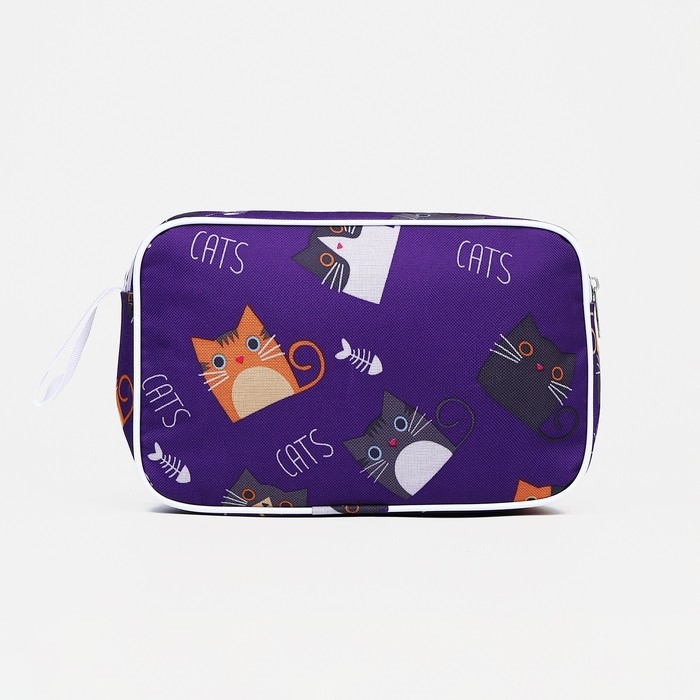 Косметичка на молнии, цвет фиолетовый