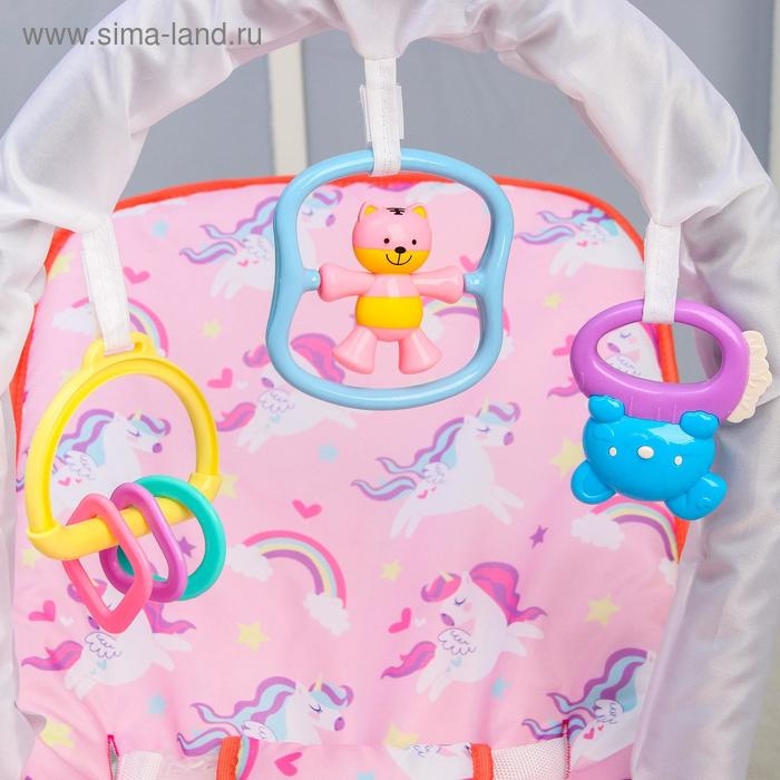 Шезлонг - качалка для новорождённых &laquo;Волшебная пони&raquo;, игровая дуга, игрушки МИКС