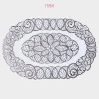 Салфетки сервировочные на стол Доляна &laquo;Листья&raquo;, ажурные, 46&times;30 см, 4 шт, ПВХ, цвет серебряный