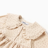 Платье для девочки из фланели KAFTAN размер 30 (98-104 см), бежевый Платье для девочки из фланели KAFTAN размер 30 (98-104 см), бежевый