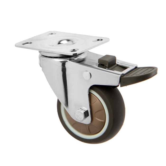 Колесо мебельное CAPPIO d=62,с стопором, поворотное, мягкий ход, покрытие TPR Колесо мебельное CAPPIO d=62,с стопором, поворотное, мягкий ход, покрытие TPR