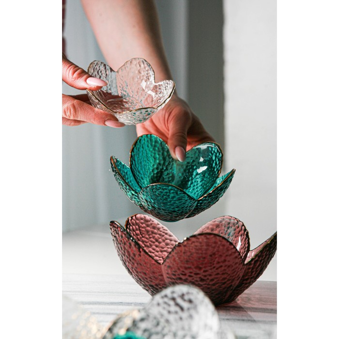 Миска стеклянная фигурная &laquo;Цветок&raquo;, 60 мл, 9&times;4 см