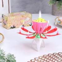 Свеча для торта музыкальная "Тюльпан", красная, 12×5 см Свеча для торта музыкальная "Тюльпан", красная, 12×5 см