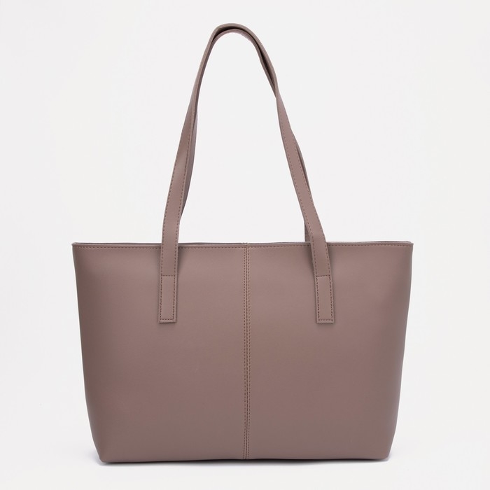 Сумка-шопер женская на молнии, цвет тёмно-бежевый Сумка-шопер женская на молнии, цвет тёмно-бежевый