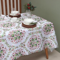 Скатерть Доляна "Хвойный узор" 145*180 см, 100% п/э