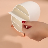 Органайзер для хранения косметики &laquo;Пухлик&raquo;, 5 секций, 14.5&times;10.8&times;12.5 см, цвет розовое золото, белый