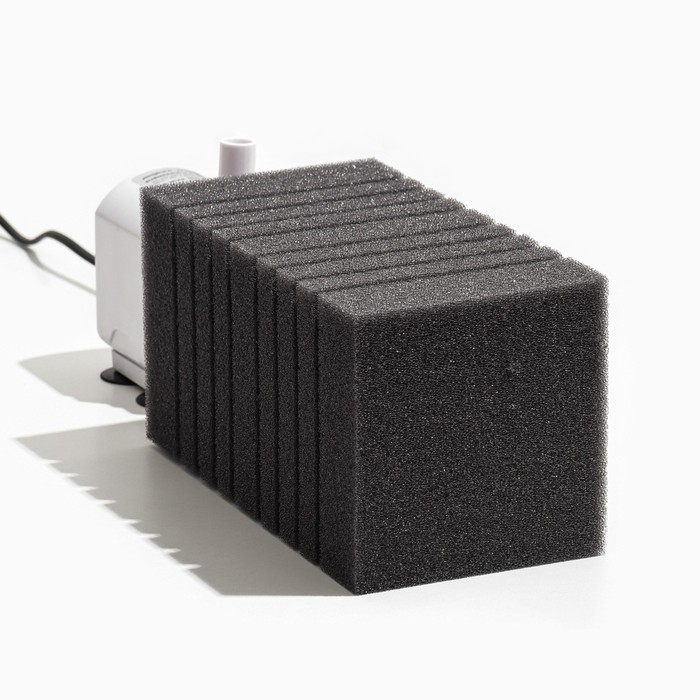 Губка прямоугольная для фильтра турбо № 14, 11 х 11 х 20 см, серая Губка прямоугольная для фильтра турбо № 14, 11 х 11 х 20 см, серая