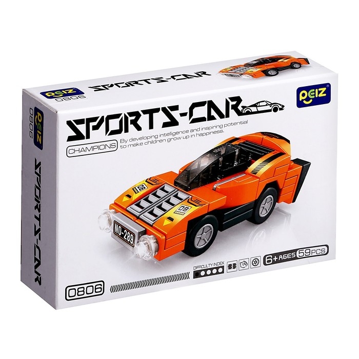 Конструктор Гонка «Спорткар», 59 деталей Конструктор Гонка «Спорткар», 59 деталей