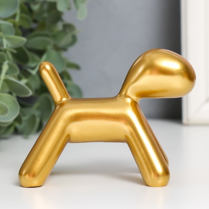 Сувенир полистоун "Собака" золото 10х7,8х5,4 см