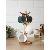 Подставка для кружек Adelica, основа d=13&times;1,8 см, высота 34 см, вешалка 6,5 см, берёза