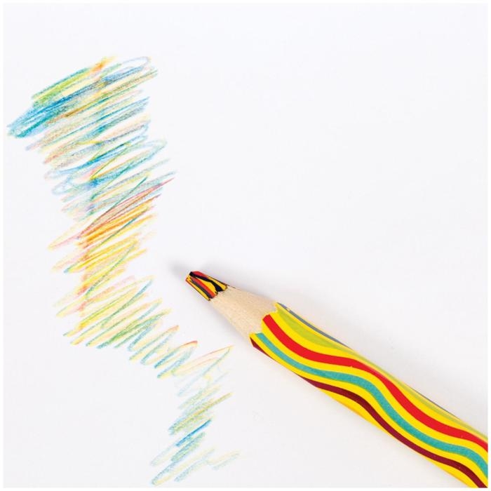 Карандаш с многоцветным грифелем Мульти-Пульти, Карандаш с многоцветным грифелем Мульти-Пульти, "Енот и радуга", утолщённый