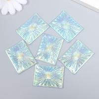 Декор для творчества пластик клеевой "Вспышка" голография перламутр набор 6 шт 4х3 см