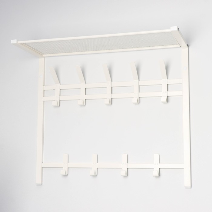 Вешалка с полкой 2-х ярусная &laquo;Торонто 22&raquo;, 67&times;27&times;58,5 см, цвет белый